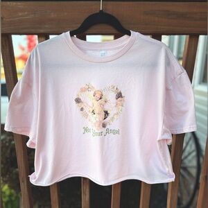 ‘Not Your Angel’, Pink, Crop Top